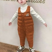 Herrnalise Baby Kids Winter Snow Pants Puffer Down Fleece Lined Trousers for Boys Girls(1-5Y)